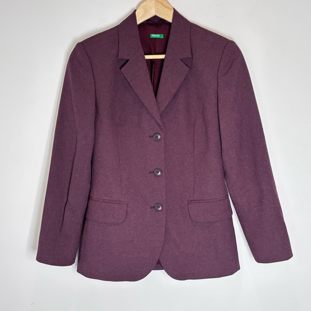 United Colors of Benetton Women’s Blazer Eu 40 US XS Wine Made in Italy E83